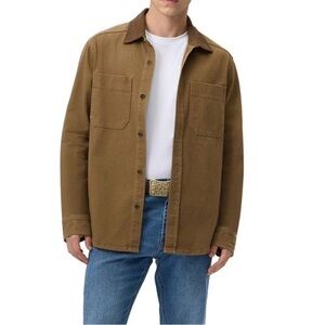 Frye Men's Tan-Brown Button Front Shirt Jacket